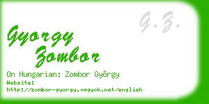 gyorgy zombor business card